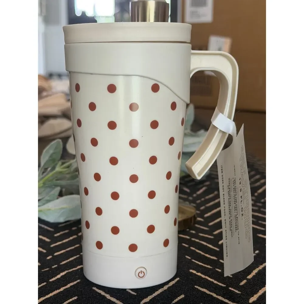 Target Bullseye’s Playground Self Stirring Travel Mug Polka Dot New